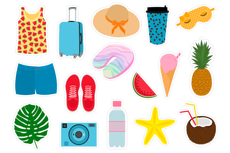 Summer Holiday Printable Stickers Summer Commercial Use 