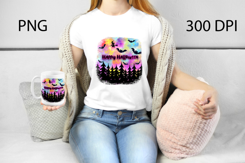 halloween-sublimation-design-flying-witch-happy-halloween