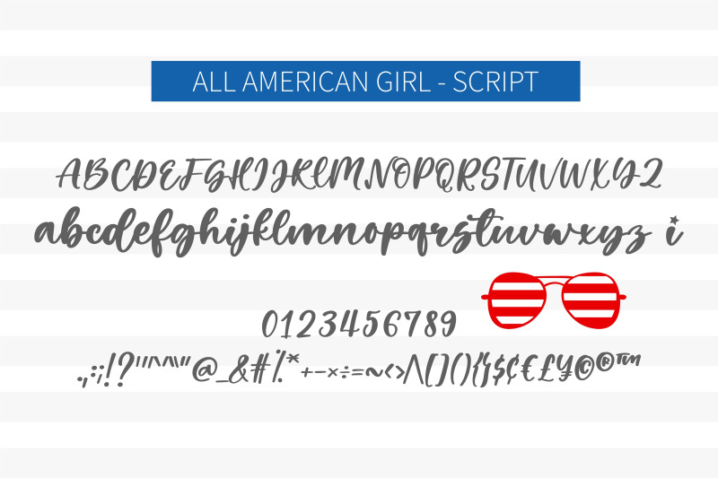 all-american-girl-a-handwritten-font-duo-with-clipart