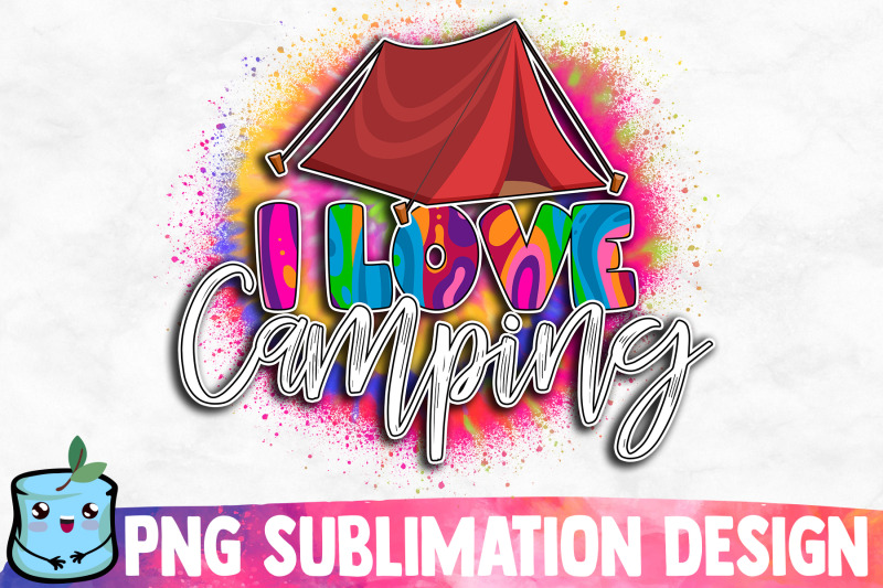 i-love-camping-sublimation-design