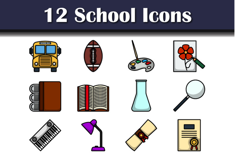 school-icon-set