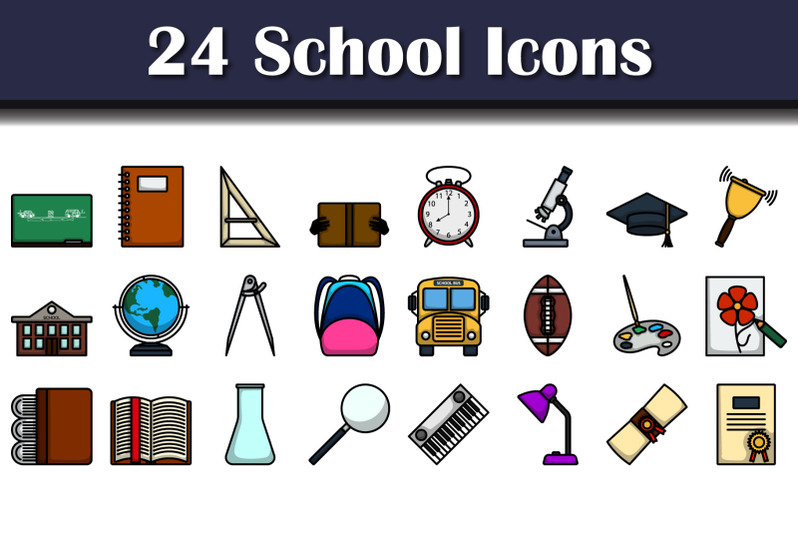 school-icon-set