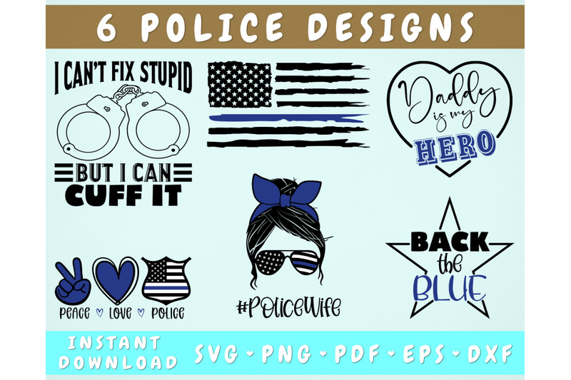 police-quotes-svg-bundle-6-designs-i-can-039-t-fix-stupid-police-wife