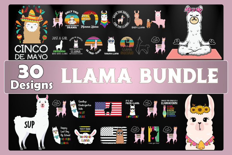 llama-bundle-svg-30-designs