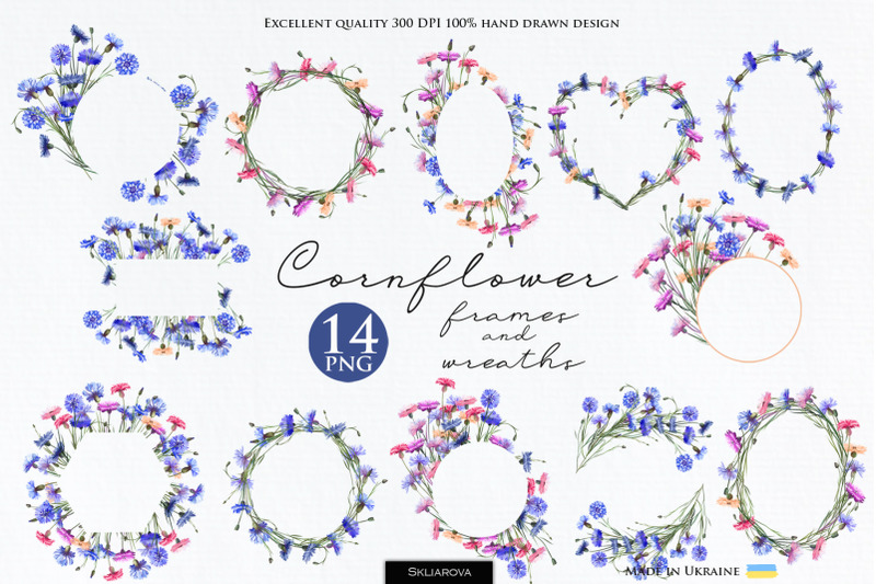 cornflower-wreaths-and-frames