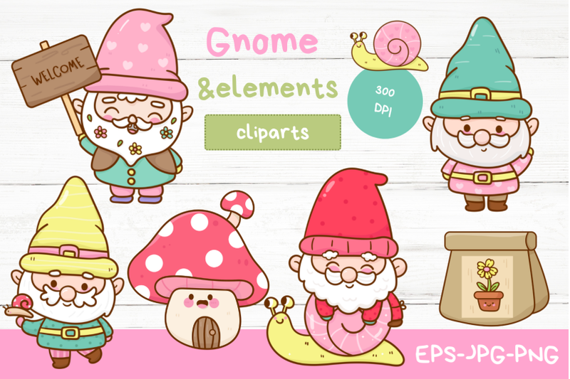 cute-gnome-garden-gnome-spring-kawaii