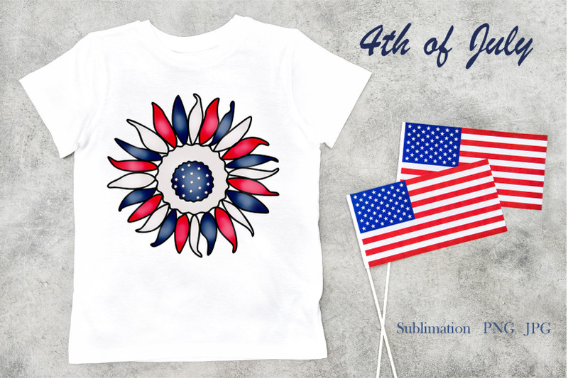 4th-of-july-sunflower-patriotic-illustration-png