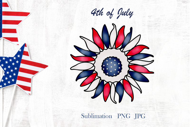 4th-of-july-sunflower-patriotic-illustration-png