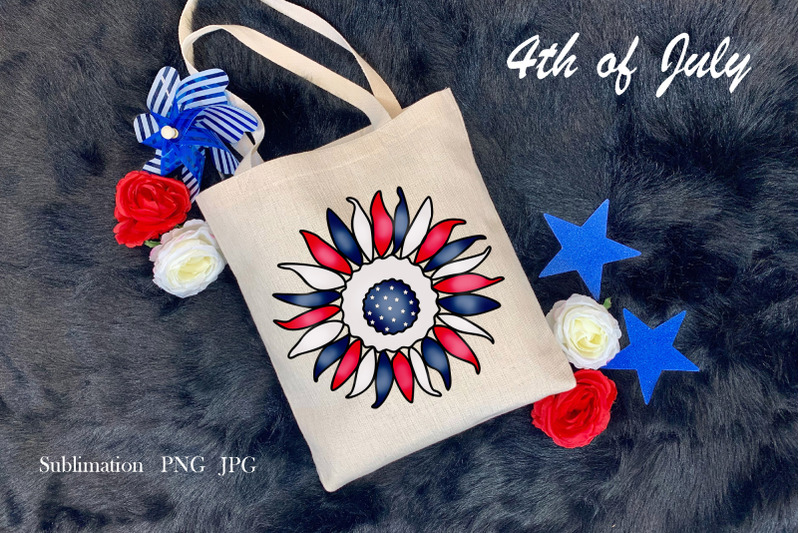 4th-of-july-sunflower-patriotic-illustration-png