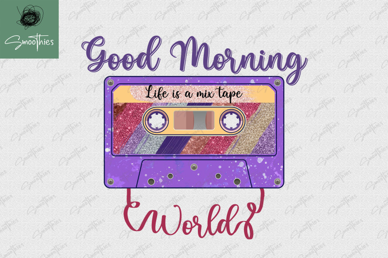 good-morning-world-cassette-retro-png