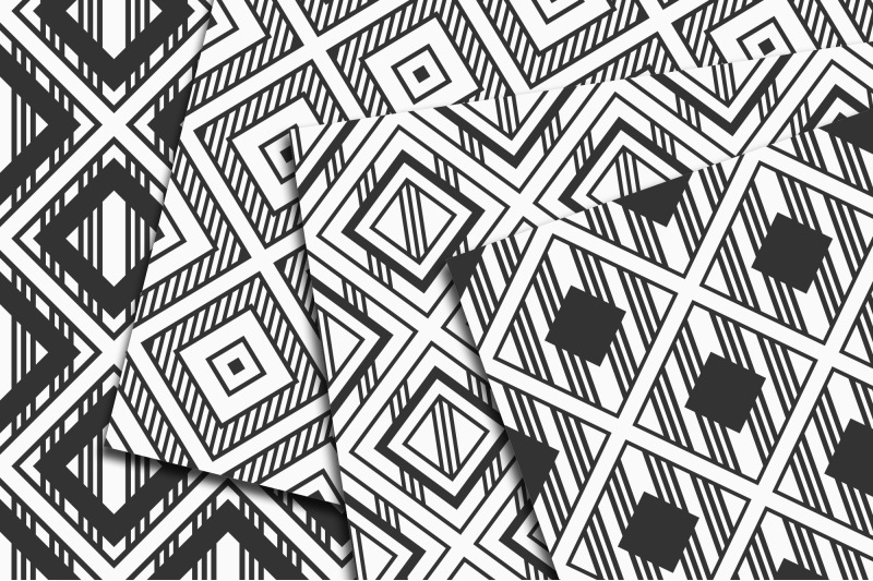 geometric-seamless-vector-patterns-rhombuses-digital-paper