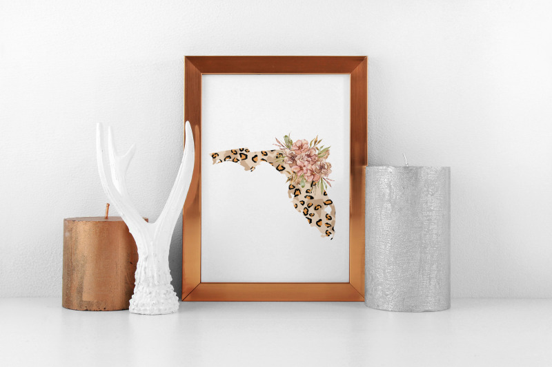 floral-florida-map-sublimation-clipart-png-file