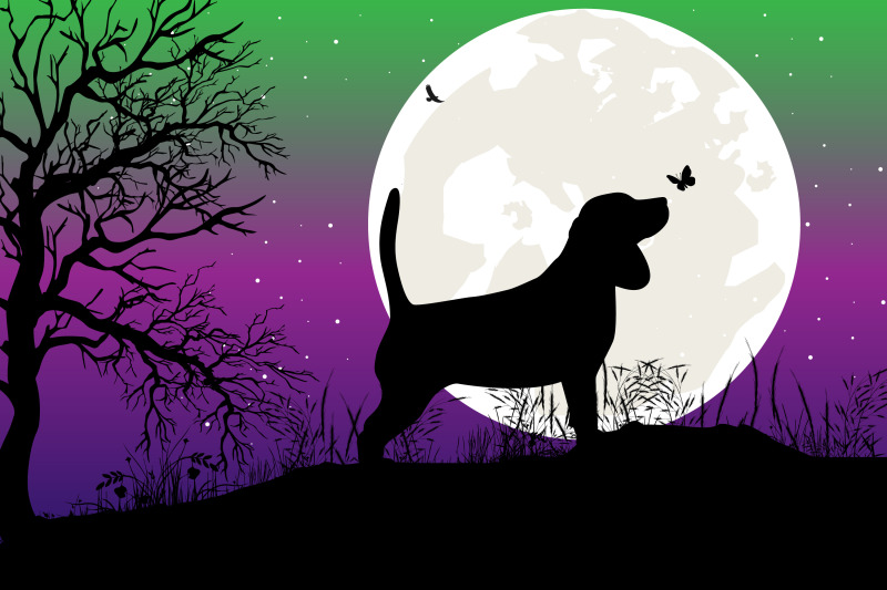 cute-dog-and-moon-silhouette