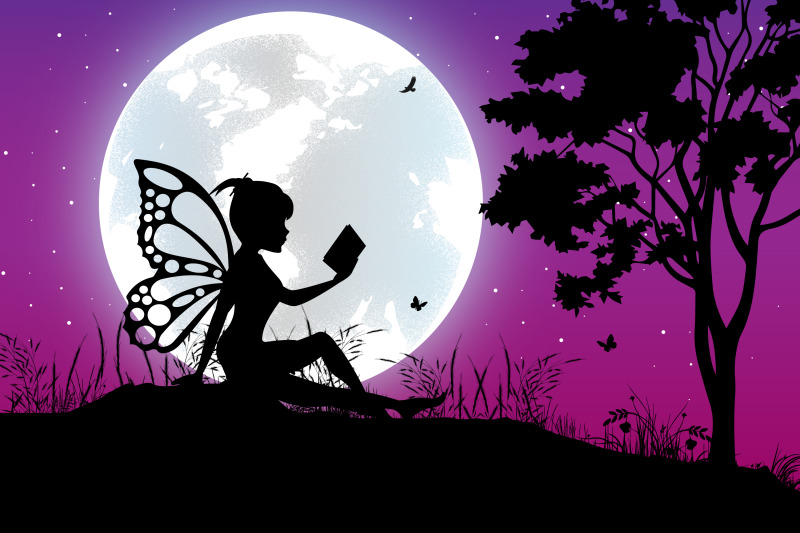 cute-fairy-and-moon-silhouette