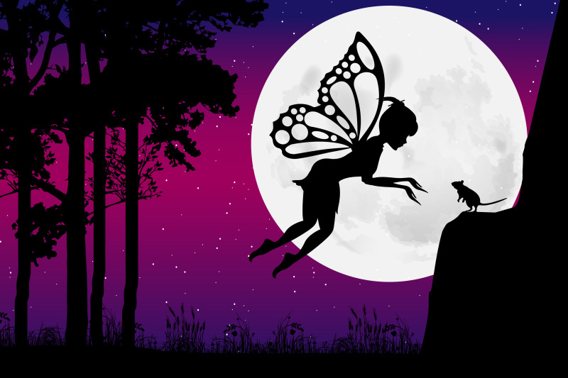 cute-fairy-and-mouse-silhouette