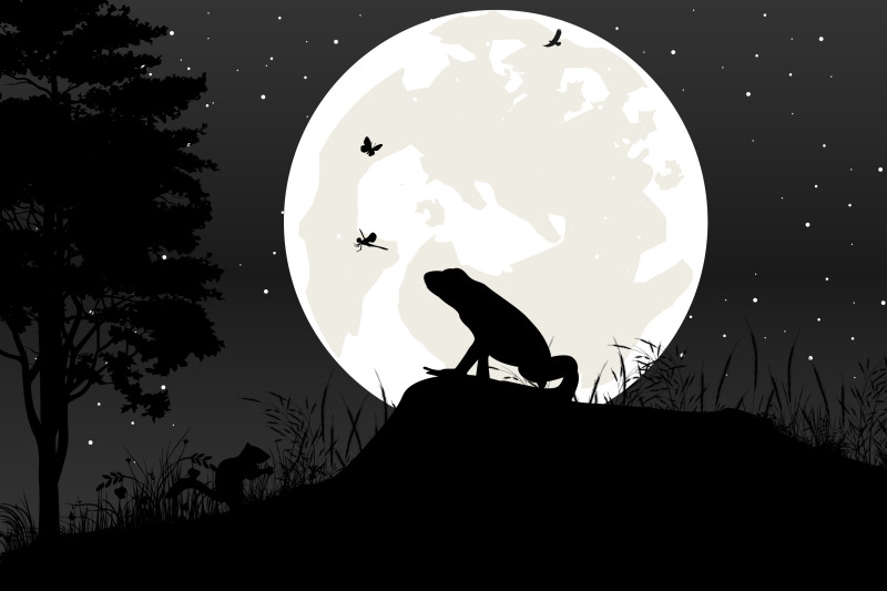 cute-frog-and-moon-silhouette