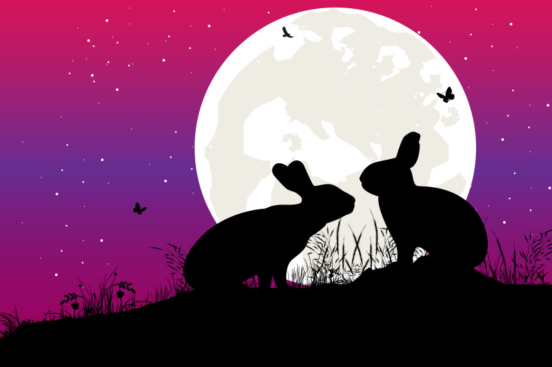 cute-rabbit-and-moon-silhouette