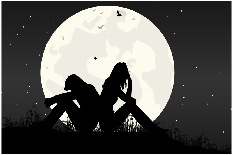 cute-couple-and-moon-silhouette