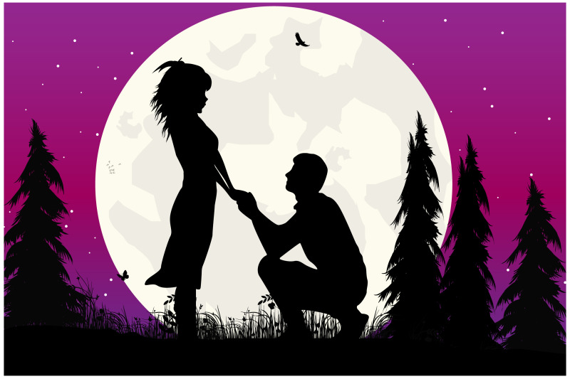 cute-couple-fall-in-love-silhouette