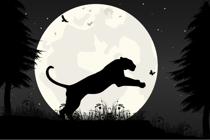 cute-tiger-and-moon-silhouette