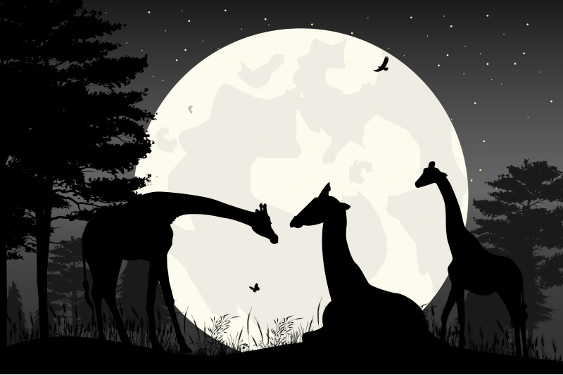 cute-giraffe-and-moon-silhouette