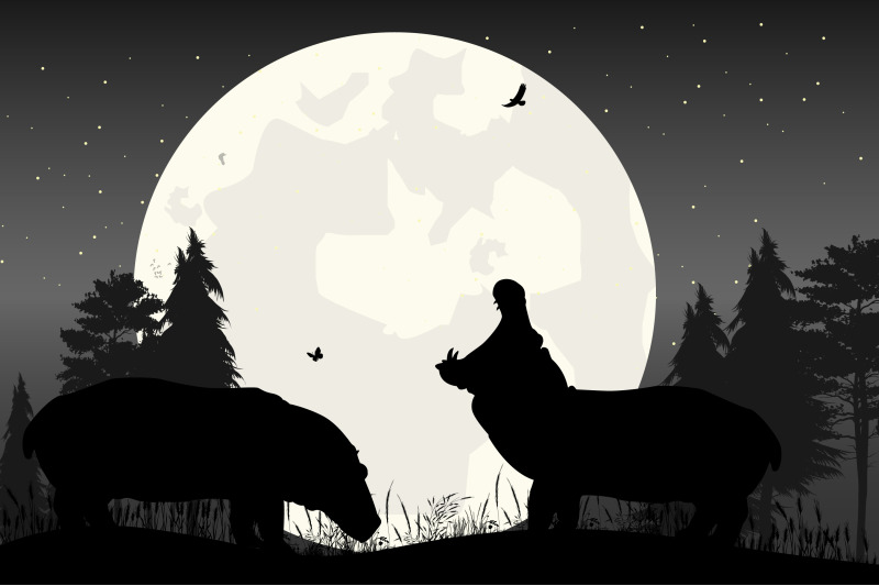 cute-hippo-and-moon-silhouette