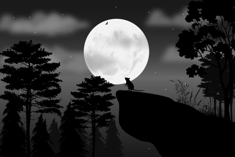 cute-mouse-and-moon-silhouette