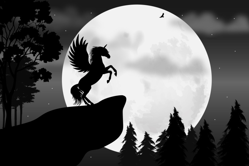 cute-unicorn-and-moon-silhouette