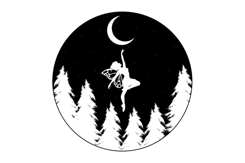 cute-fairy-and-moon-silhouette