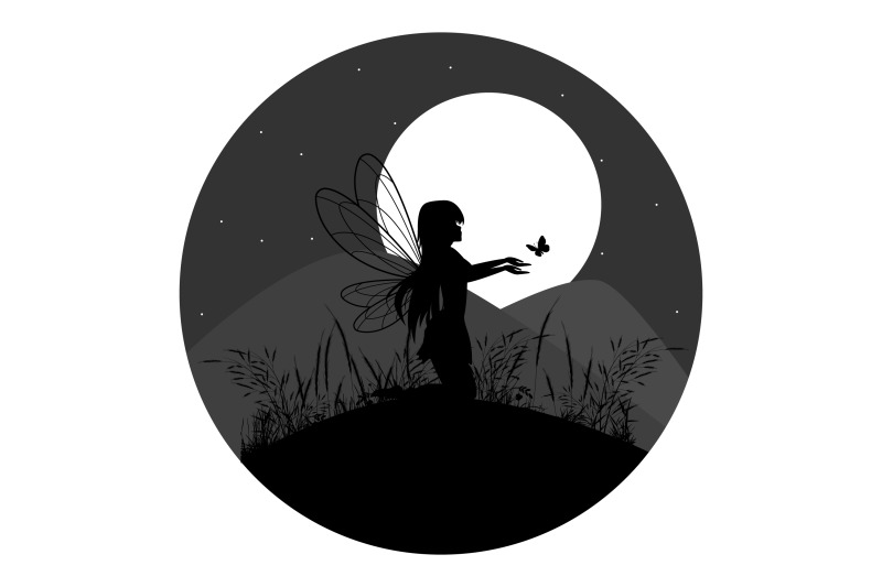 cute-fairy-and-moon-silhouette