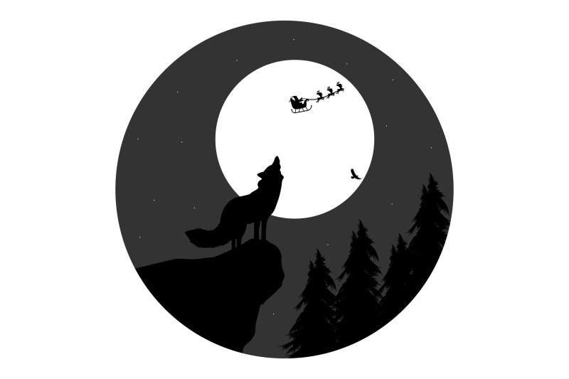 cute-wolf-and-moon-silhouette