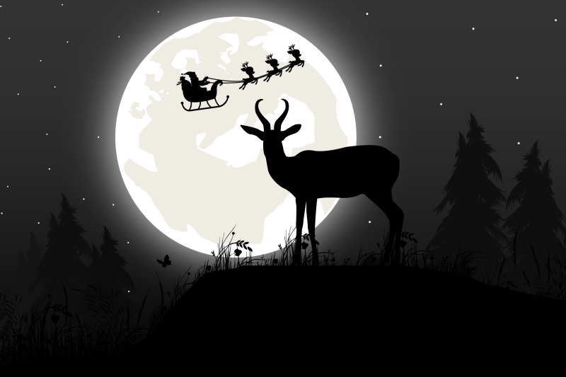 cute-deer-and-moon-silhouette