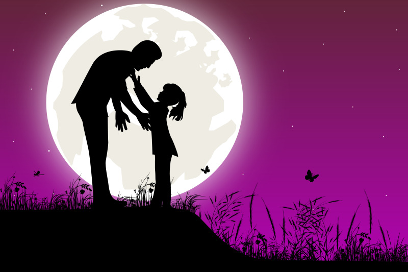 cute-father-and-daughter-silhouette