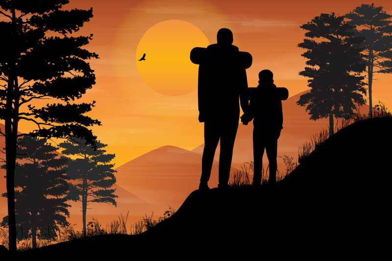 cute-father-and-son-silhouette