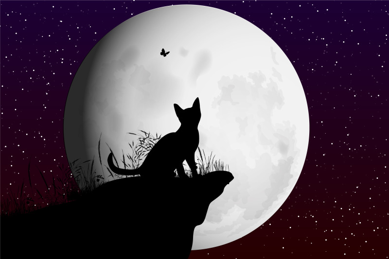 cute-cat-and-moon-silhouette