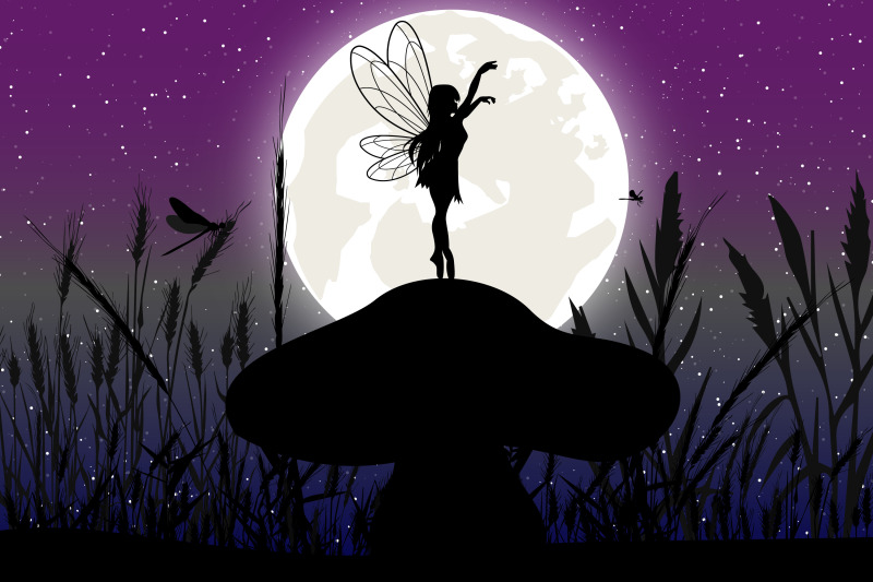 cute-fairy-and-moon-silhouette