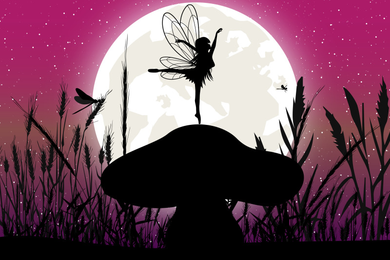 cute-fairy-and-moon-silhouette