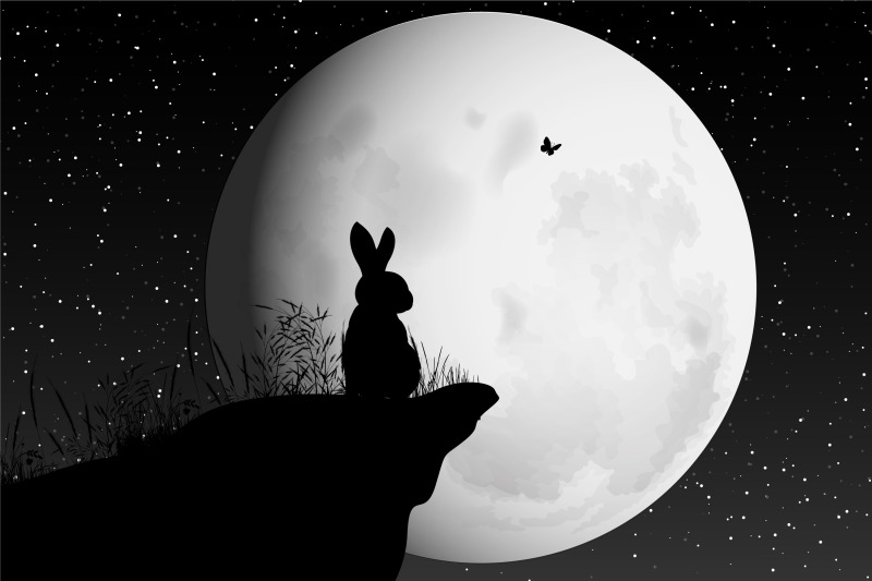 cute-rabbit-and-moon-silhouette