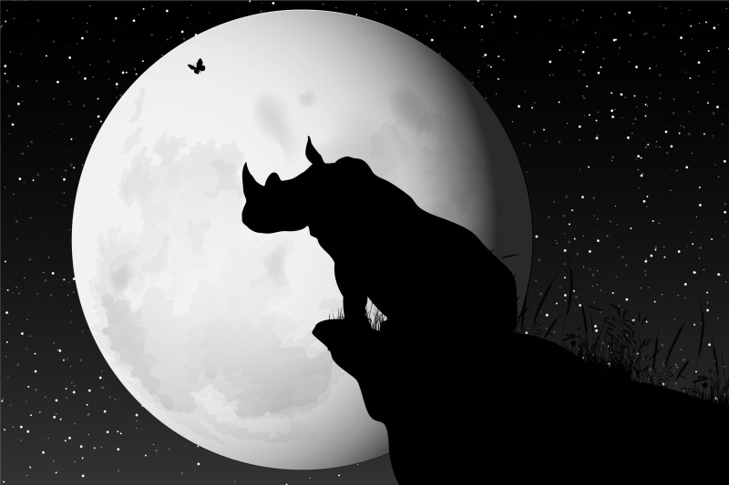 cute-rhino-and-moon-silhouette