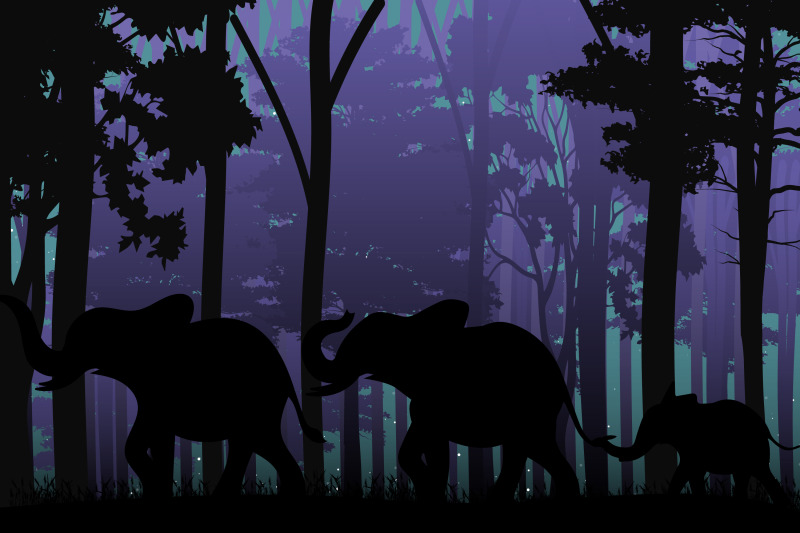 cute-elephant-in-jungle-silhouette