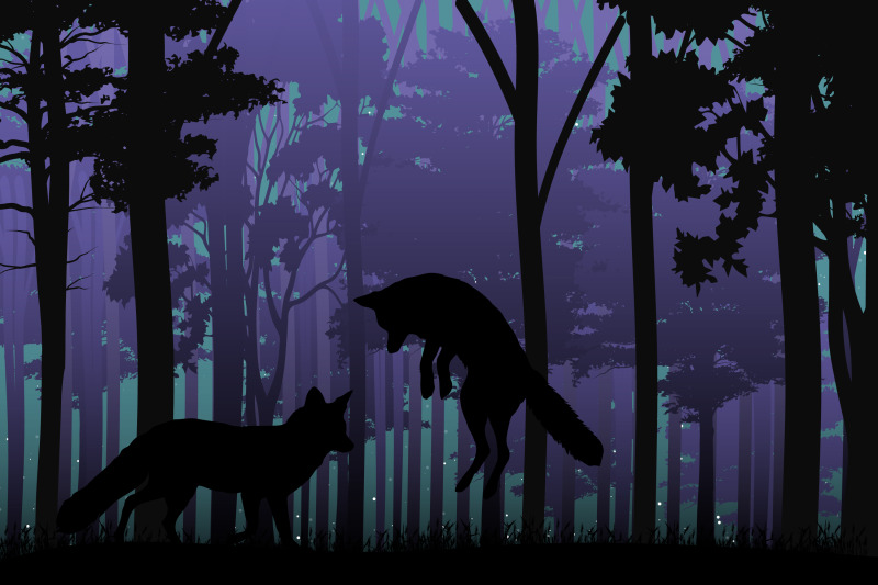 cute-wolf-in-jungle-silhouette
