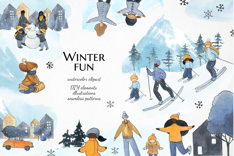 winter-family-clipart-watercolor-mountain-landscape-clip-art