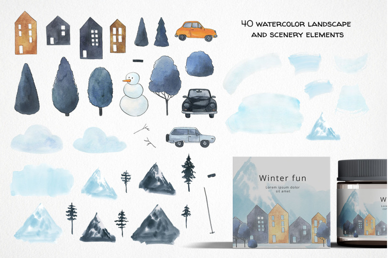 winter-family-clipart-watercolor-mountain-landscape-clip-art