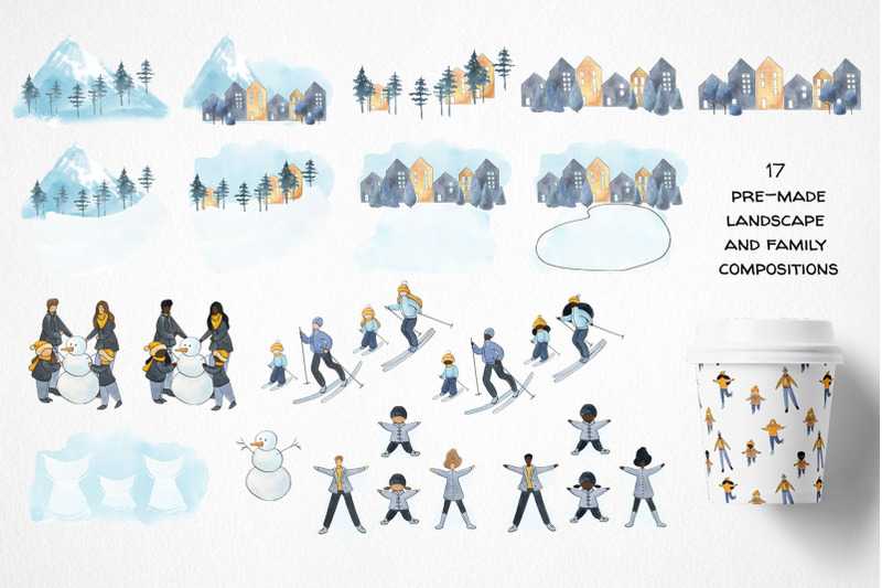 winter-family-clipart-watercolor-mountain-landscape-clip-art