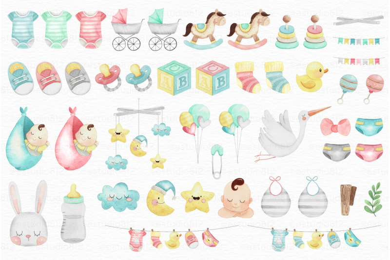 baby-shower-clipart-baby-watercolor-digital-clipart-nursery