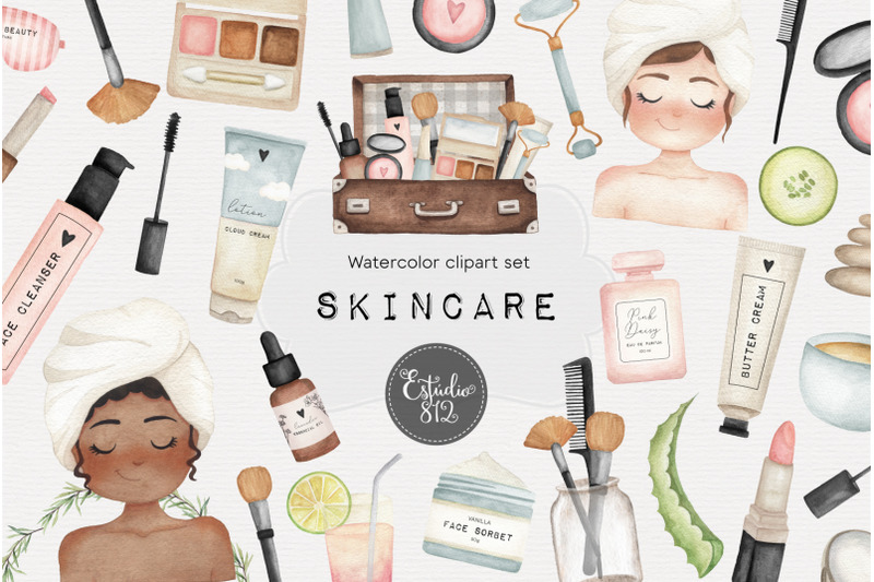 skin-care-clipart-skincare-clip-art-watercolor-digital-art-digital