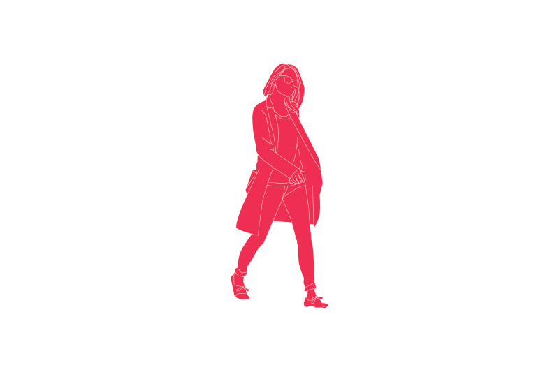 vector-illustration-of-fashionable-women-walking-on-the-sideroad