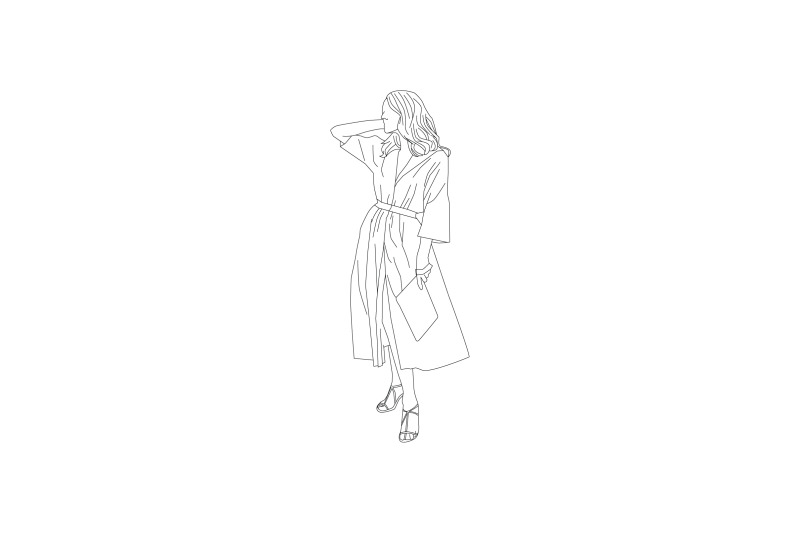 vector-illustration-of-elegant-women-posing-on-the-sideroad