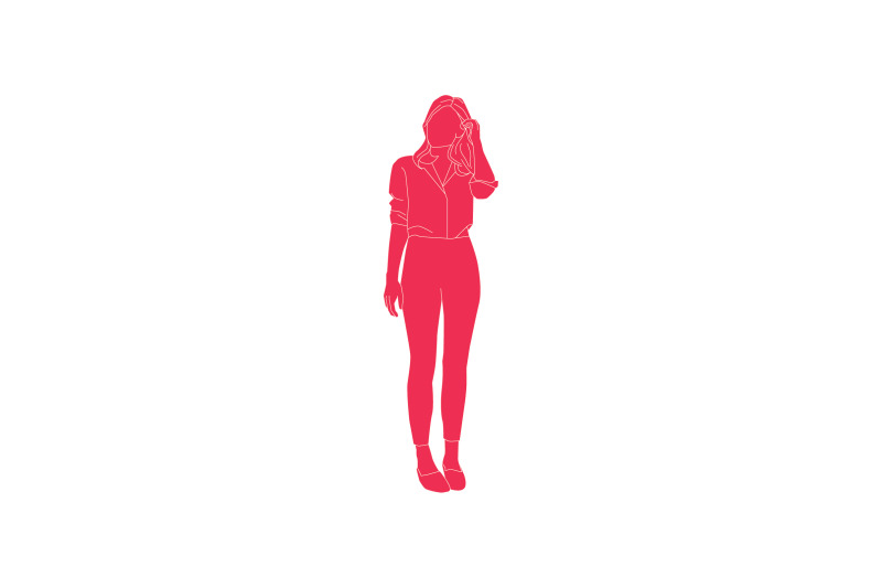 vector-illustration-of-casual-women-posing-on-the-sideroad