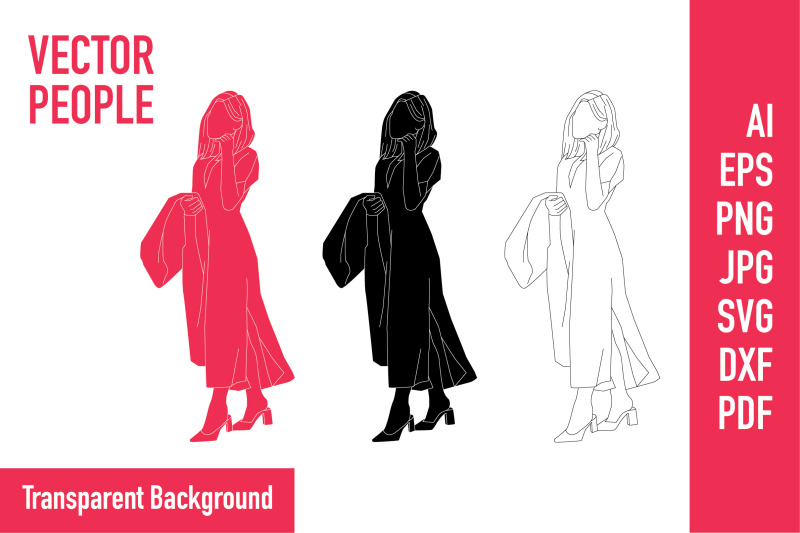 vector-illustration-of-elegant-nbsp-women-walking-on-the-sideroad